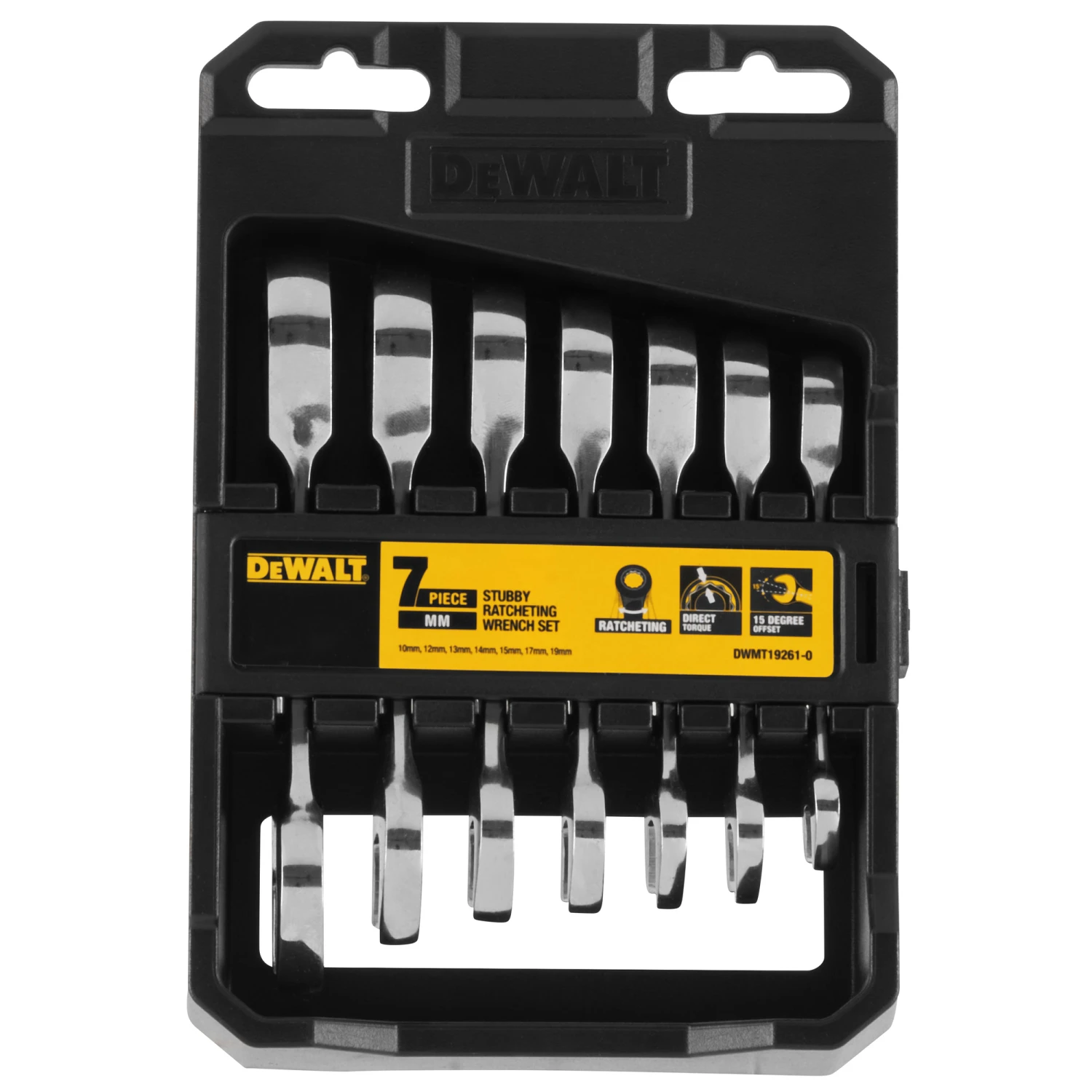 DeWALT Ringskraldenøglesæt Kort, 10 Stk 2 DeWALT Ringskraldenøglesæt Kort, 10 Stk - Billede 2