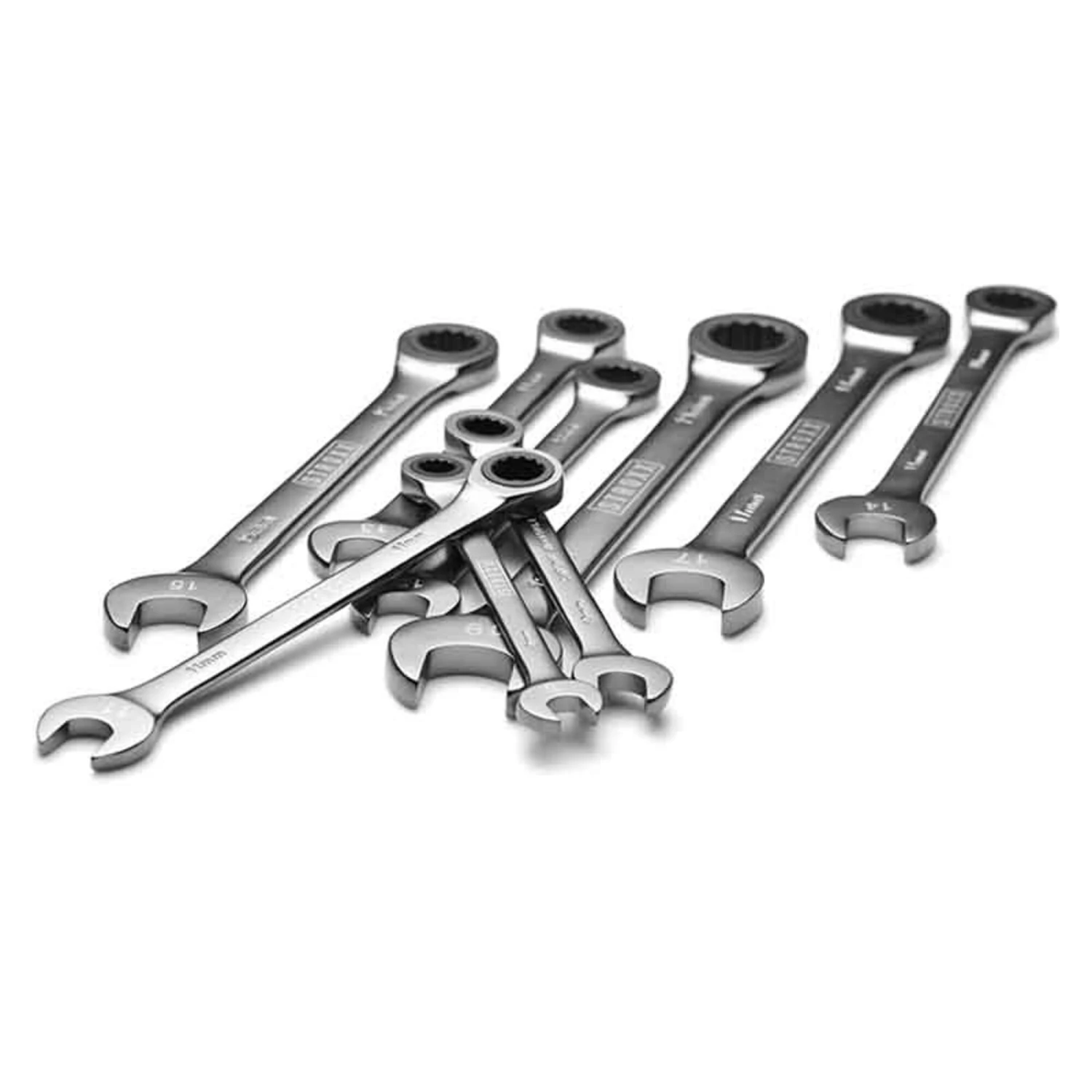 STROXX Ringgaffelnøglesæt M/skralde I Rullemappe 8-19 Mm, 8 Dele 2 STROXX Ringgaffelnøglesæt M/skralde I Rullemappe 8-19 Mm, 8 Dele - Billede 2