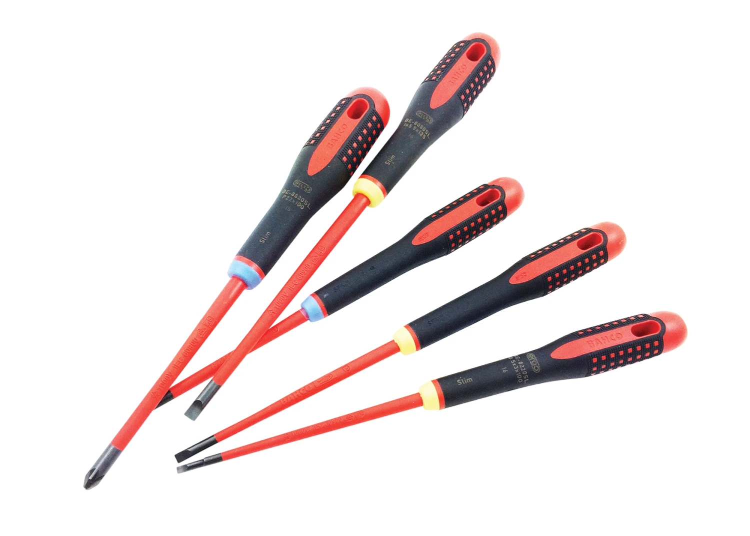 Bahco Skruetrækkersæt ERGO™ 1000 Volt Isoleret "Slim Blade 1 Bahco Skruetrækkersæt ERGO™ 1000 Volt Isoleret "Slim Blade