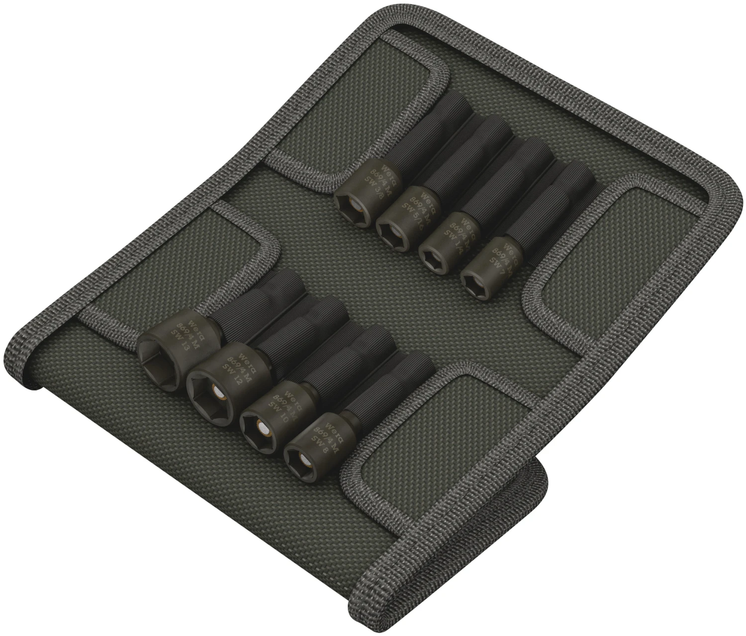 Wera Magnettoppe 869/4M I Sæt, 1/4-5/16/-3/8" 7-13mm, 8 Dele 1 Wera Magnettoppe 869/4M I Sæt, 1/4-5/16/-3/8" 7-13mm, 8 Dele