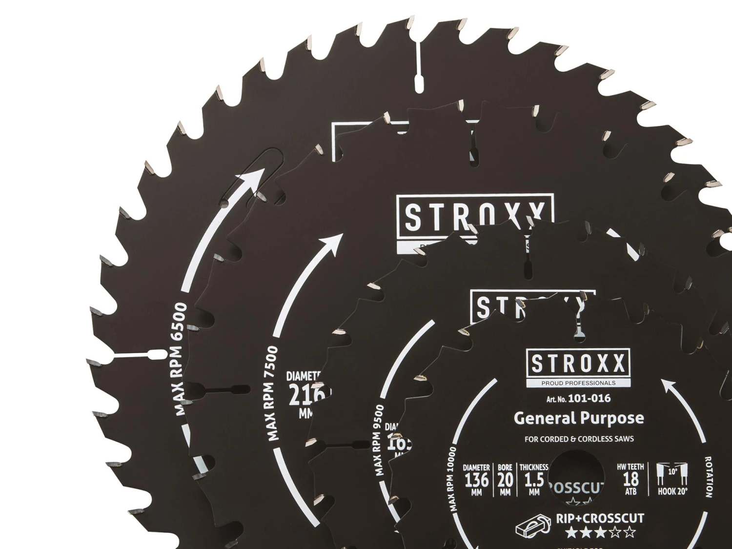 STROXX Rundsavklinge Ø136x1,5x20mm Z18WF Træ 2 STROXX Rundsavklinge Ø136x1,5x20mm Z18WF Træ - Billede 2
