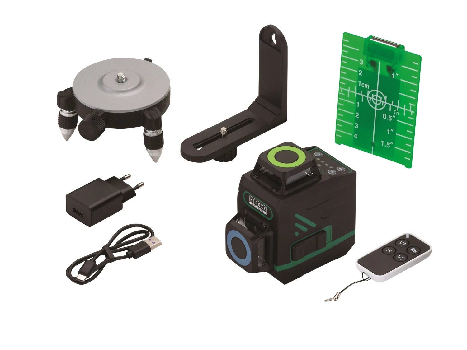 STROXX Laser 3D Grøn Compact Med Stativ 1,5 M 3 STROXX Laser 3D Grøn Compact Med Stativ 1,5 M - Billede 3